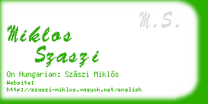 miklos szaszi business card